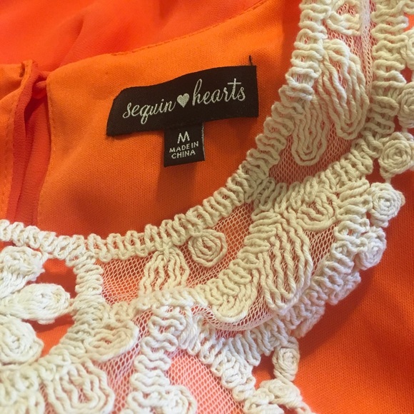 Sequin Hearts Embroidered Dress M jr. FREE SHIP - Picture 3 of 6